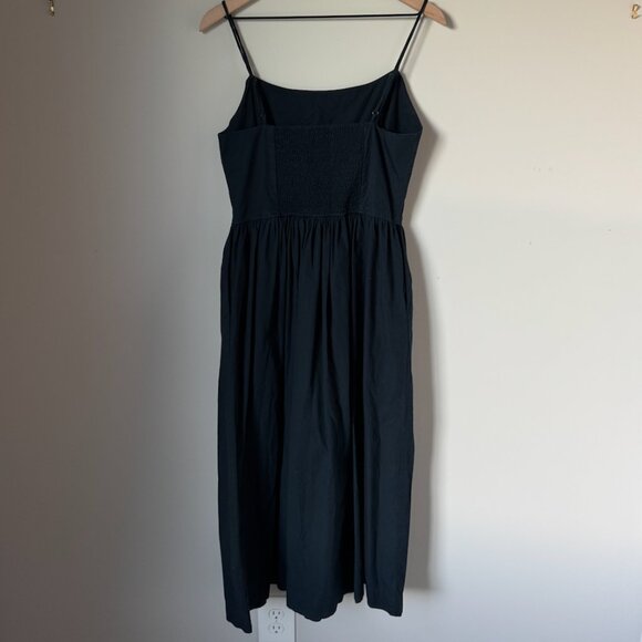 Damson Madder Penelope Apron Dress in Navy - Picture 4 of 6